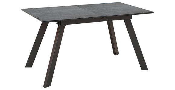 ESSTISCH in Metall, Glas, Holzwerkstoff 140-180/80/76 cm  - Grau, Design, Glas/Holzwerkstoff (140-180/80/76cm) - Carryhome