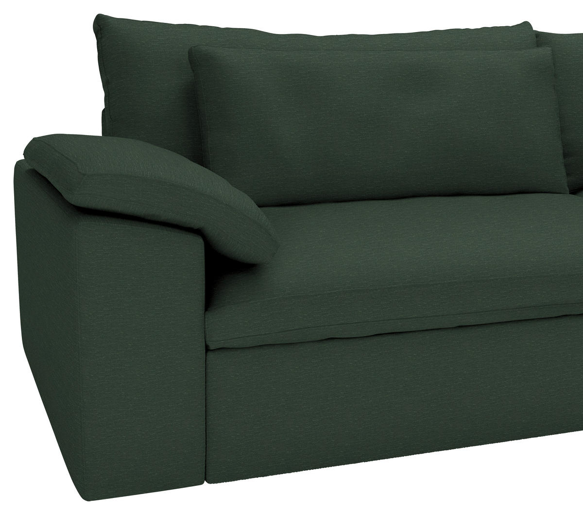 ECKSOFA  Chenille Dunkelgrün  - Dunkelgrün/Schwarz, Modern, Kunststoff/Textil (306/198cm) - Carryhome