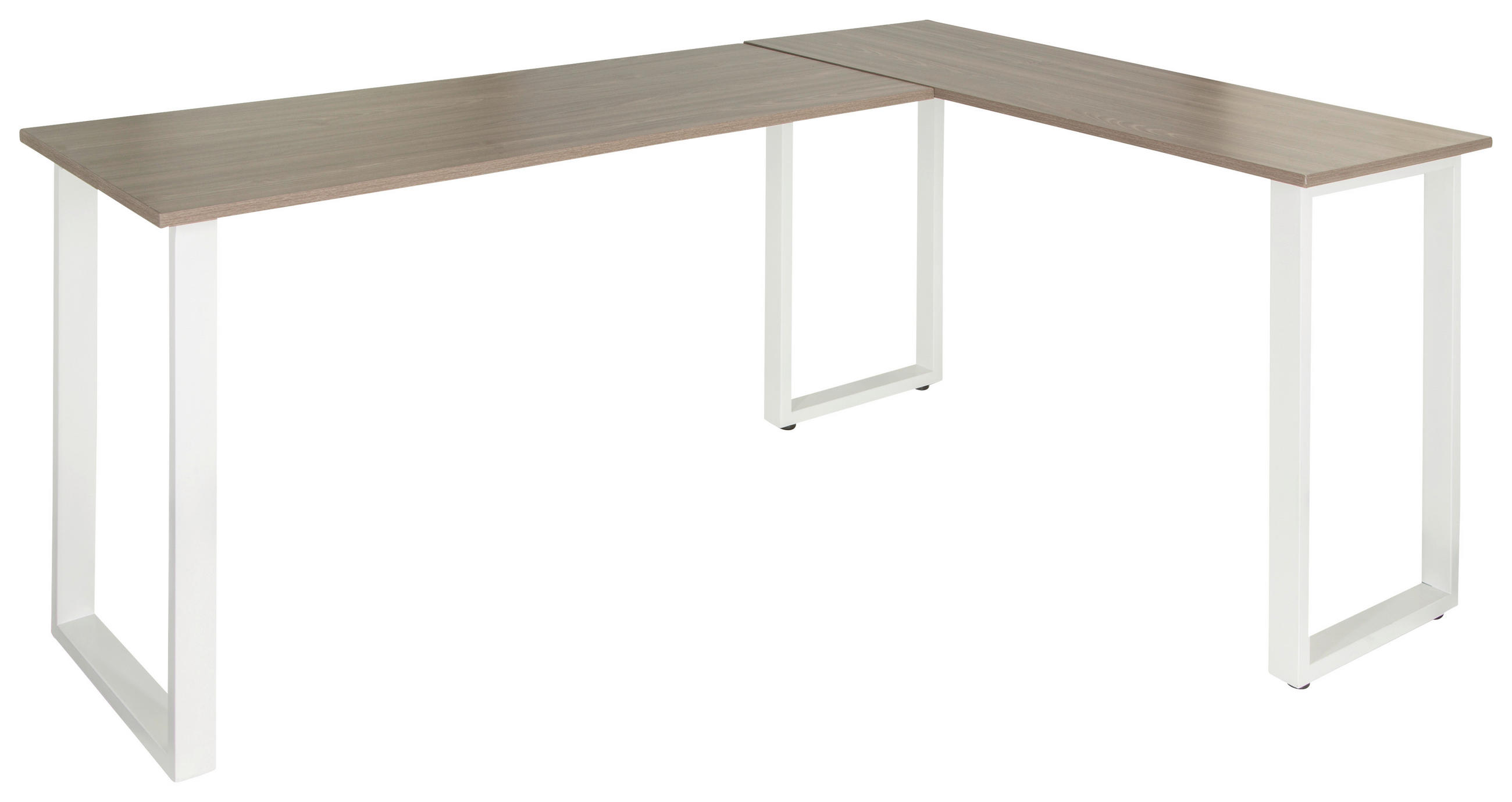 HÖRNSKRIVBORD 165/120/75 cm  in grå, vit  - vit/grå, Basics, metall/trämaterial (165/120/75cm) - MID.YOU
