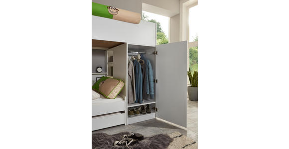 ETAGENBETT 90/200 cm  - Braun/Weiß, Design, Holzwerkstoff (90/200cm) - Xora