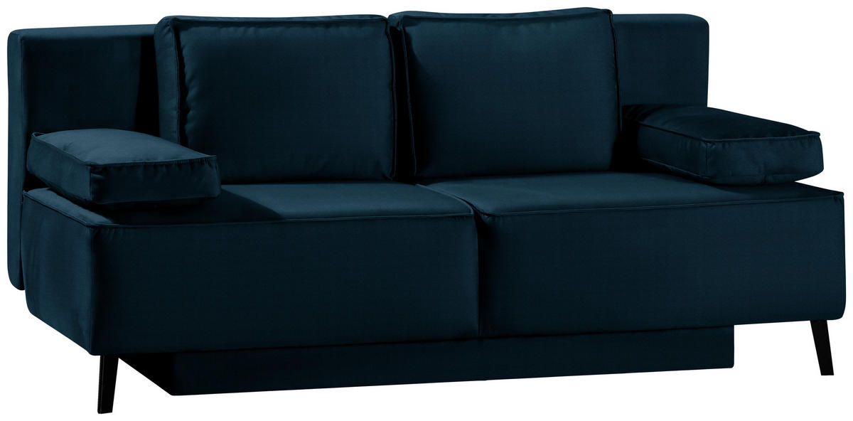 SCHLAFSOFA in Petrol  - Petrol/Schwarz, Konventionell, Textil/Metall (197/91/88cm) - Novel