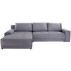 ECKSOFA Grau Samt  - Grau, MODERN, Textil (213/308cm) - MID.YOU