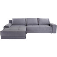 ECKSOFA Grau Samt  - Grau, MODERN, Textil (213/308cm) - MID.YOU