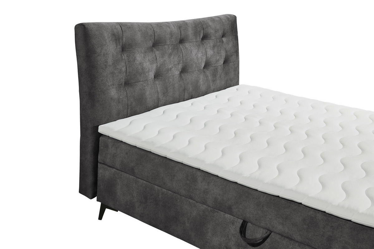 BOXBETT 180/200 cm  in Anthrazit  - Anthrazit/Schwarz, Modern, Holzwerkstoff/Kunststoff (180/200cm) - MID.YOU