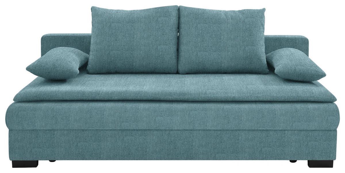 SCHLAFSOFA  in Webstoff Blau  - Blau/Schwarz, KONVENTIONELL, Kunststoff/Textil (207/74-94/90cm) - Venda