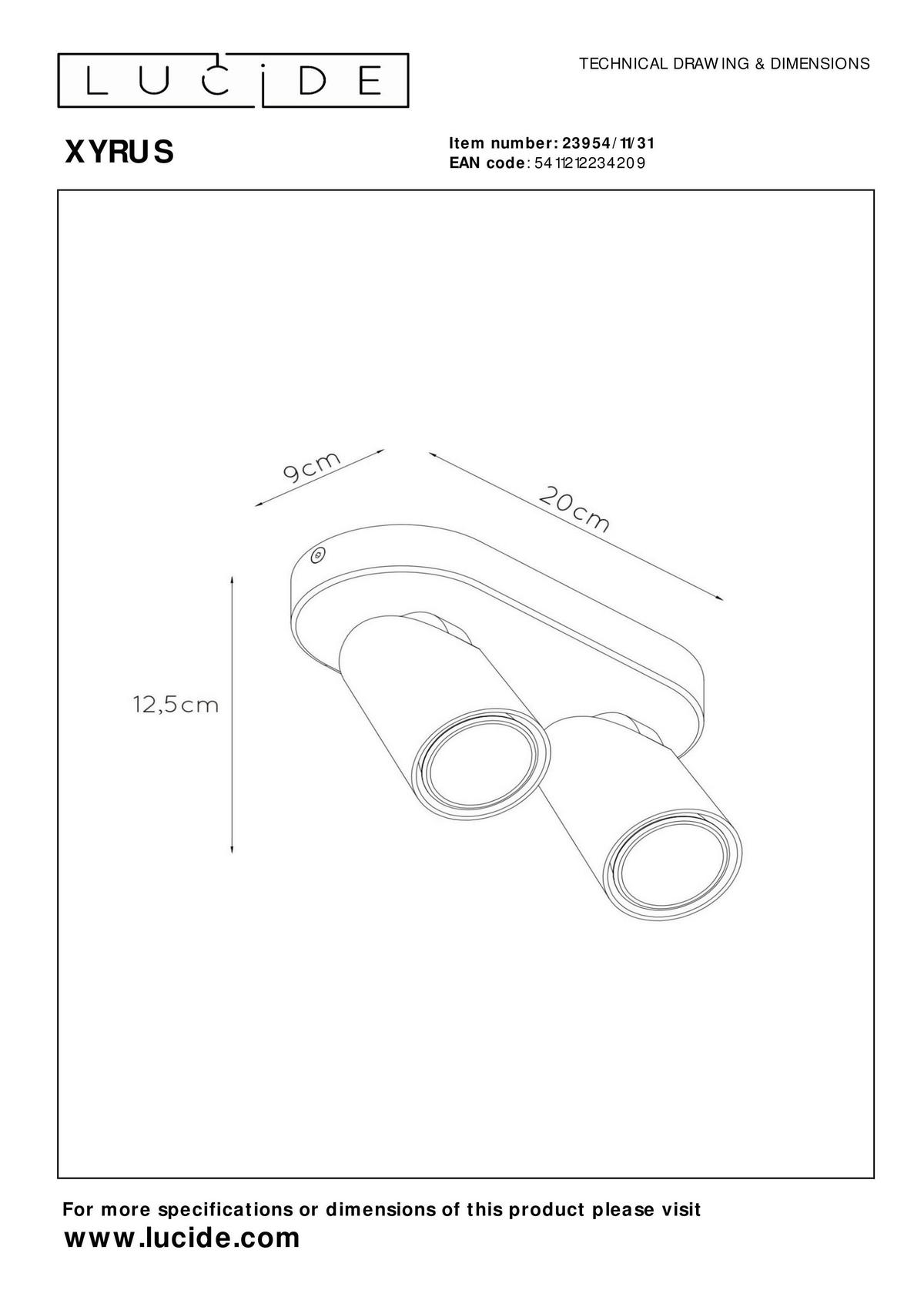 LED-STRAHLER - Weiss, Konventionell (20/9/12.5cm) - Lucide