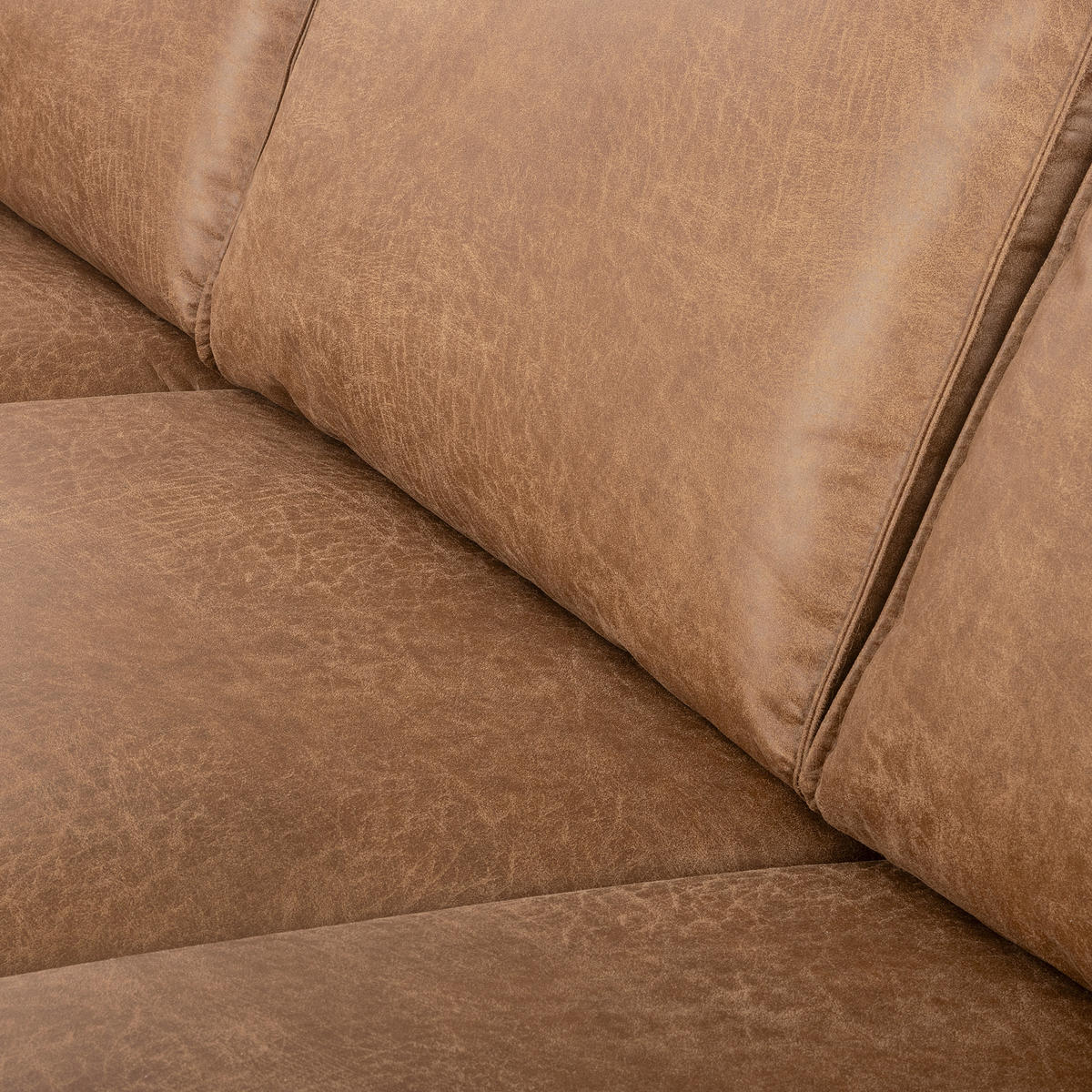 ECKSOFA Beige Echtleder Lederlook Bettkasten, Schlaffunktion, Rücken echt  - Beige/Schwarz, Design, Leder/Textil (166/238cm) - Livetastic