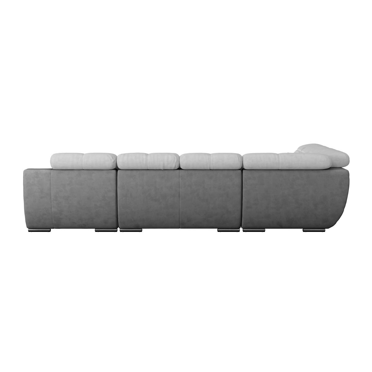 WOHNLANDSCHAFT in Mikrofaser Hellgrau, Dunkelgrau, Grau  - Chromfarben/Dunkelgrau, Modern, Textil/Metall (228/345/184cm) - MID.YOU