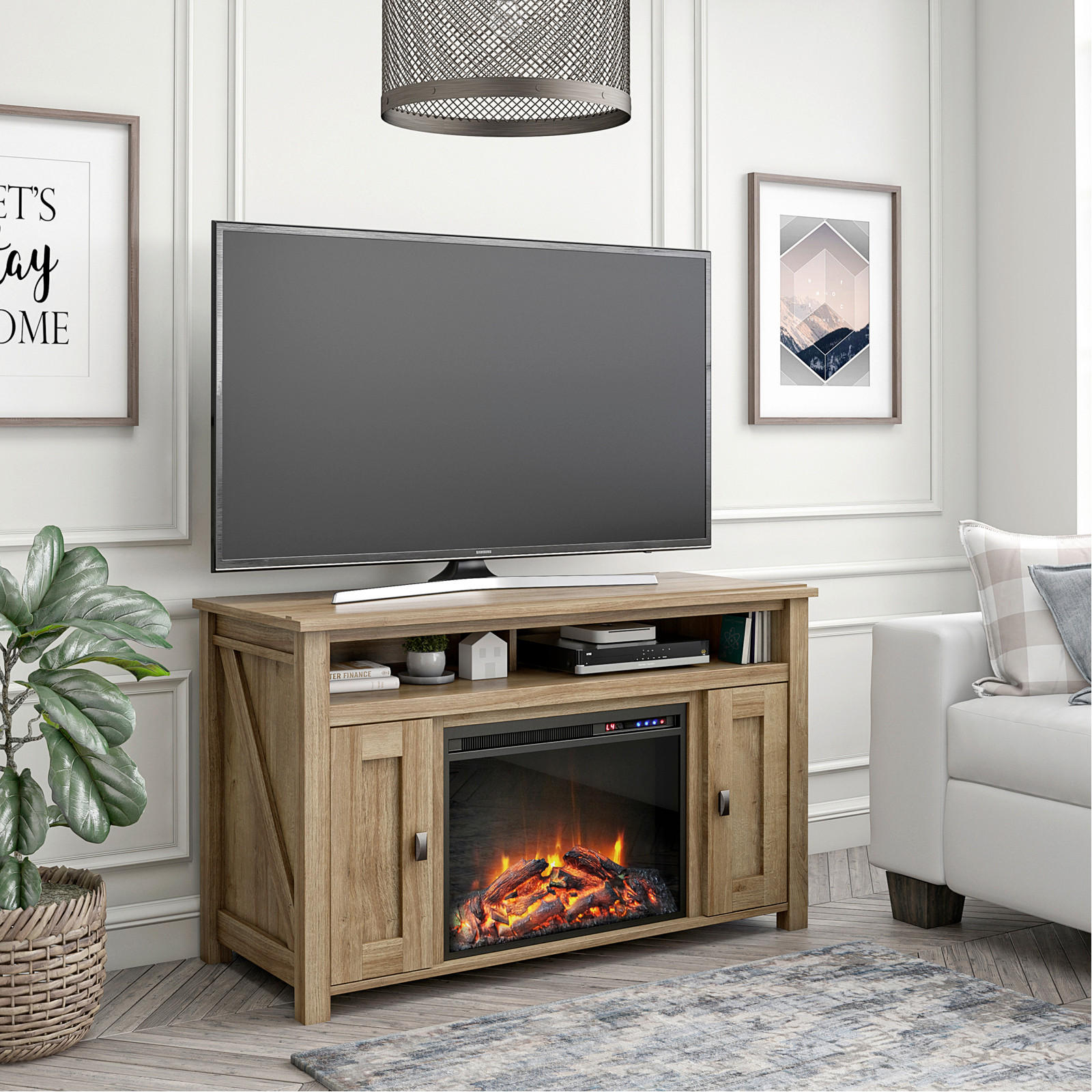 LOWBOARD Farmington  in 121/75/40 cm  - Eichefarben/Schwarz, Design, Holzwerkstoff/Metall (121/75/40cm) - MID.YOU