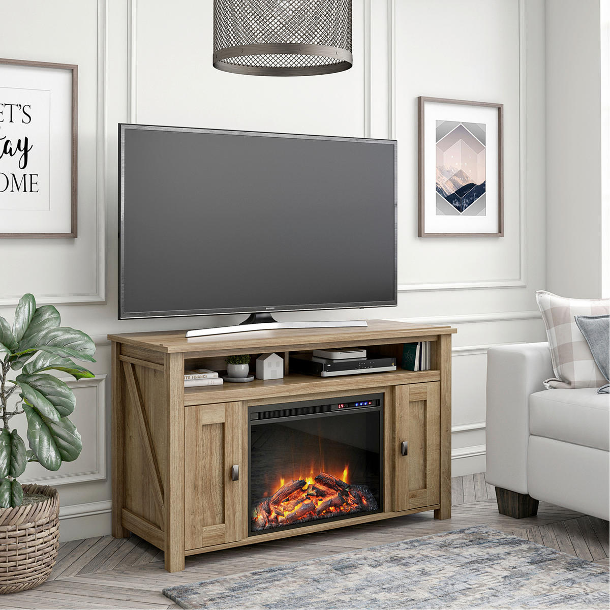 LOWBOARD Farmington  in 121/75/40 cm  - Eichefarben/Schwarz, Design, Holzwerkstoff/Metall (121/75/40cm) - MID.YOU