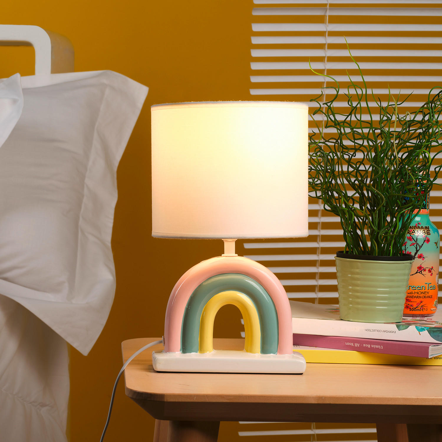 KINDERTISCHLEUCHTE RAYNBOW  - Multicolor/Weiß, Basics, Keramik/Kunststoff (19/32/32cm)