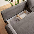 ECKSOFA in Struktur Taupe  - Taupe/Schwarz, KONVENTIONELL, Holz/Textil (247/170cm) - Carryhome