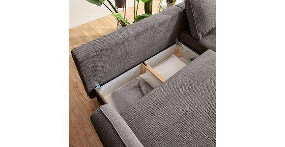 ECKSOFA in Struktur Taupe  - Taupe/Schwarz, KONVENTIONELL, Holz/Textil (247/170cm) - Carryhome