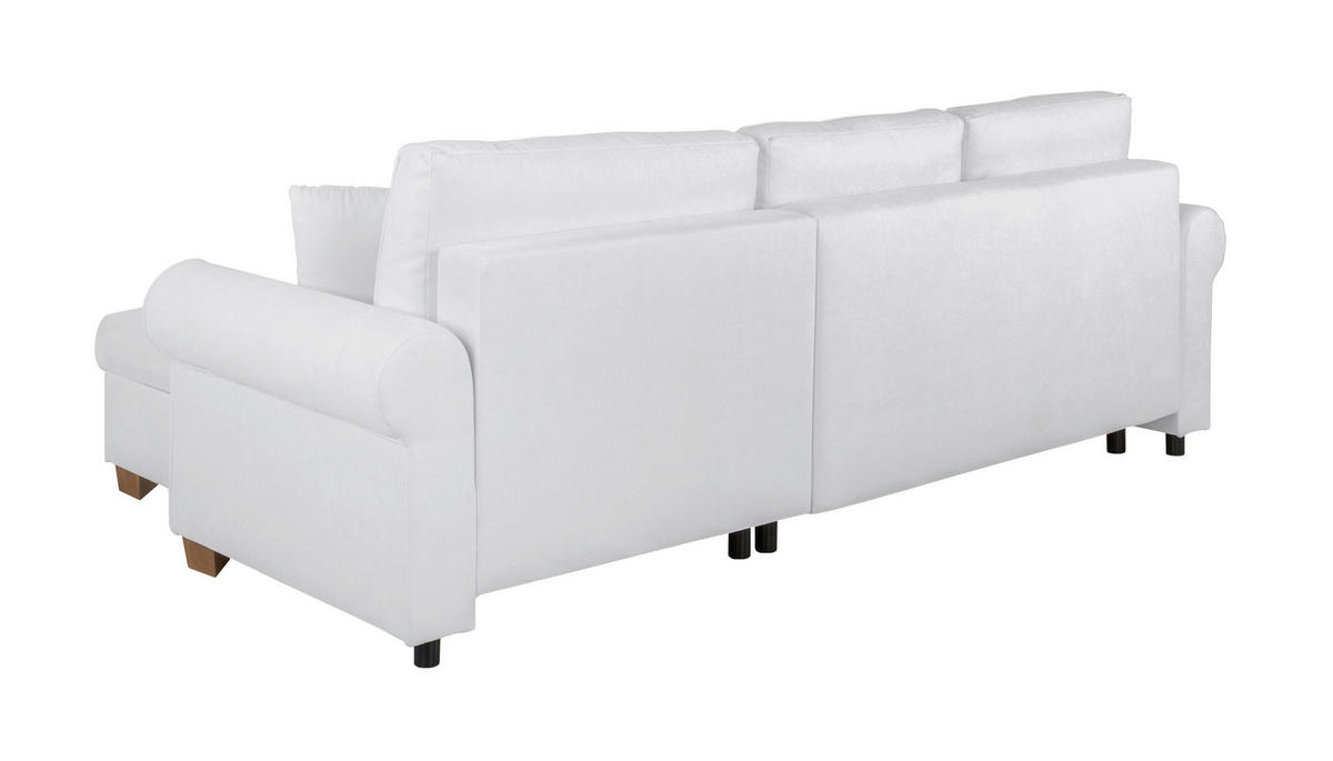 ECKSOFA in Creme  - Buchefarben/Creme, Design, Holz/Textil (266/161cm) - MID.YOU