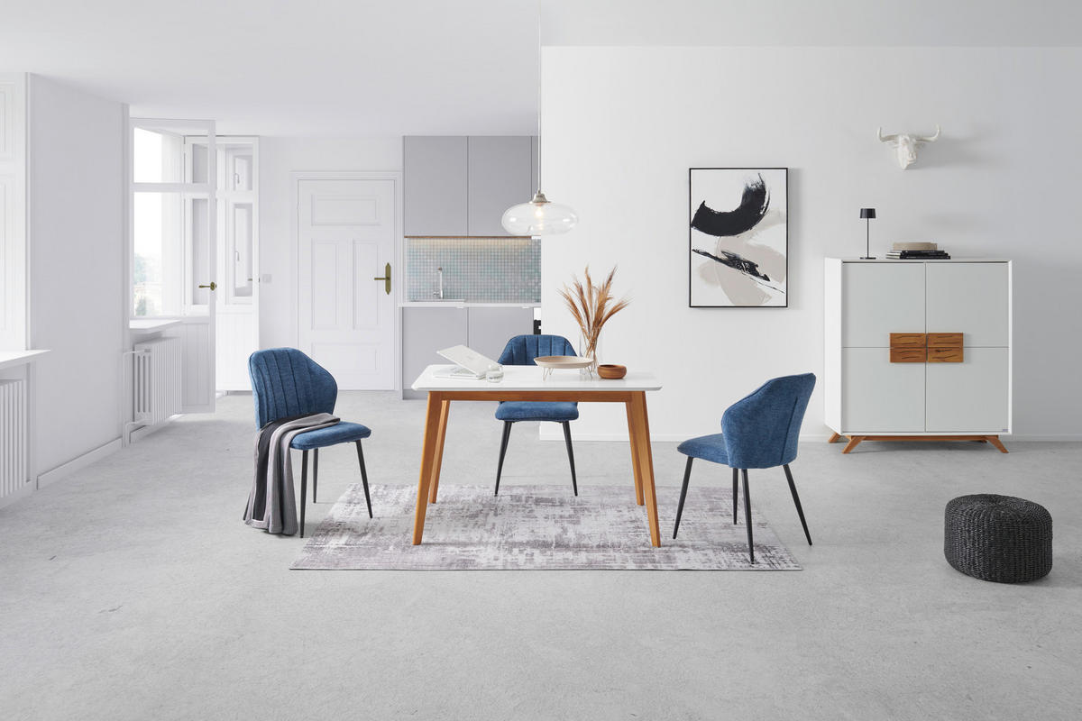 ESSTISCH in Holz 120/80/76 cm  - Eichefarben/Weiß, Design, Holz (120/80/76cm) - Livetastic
