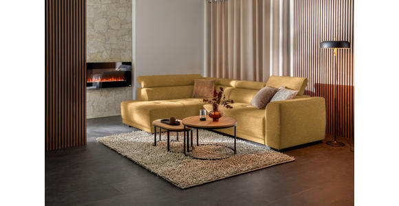ECKSOFA in Chenille Currygelb 205/284 cm - Currygelb/Schwarz, Design, Kunststoff/Textil (205/284cm) - Xora