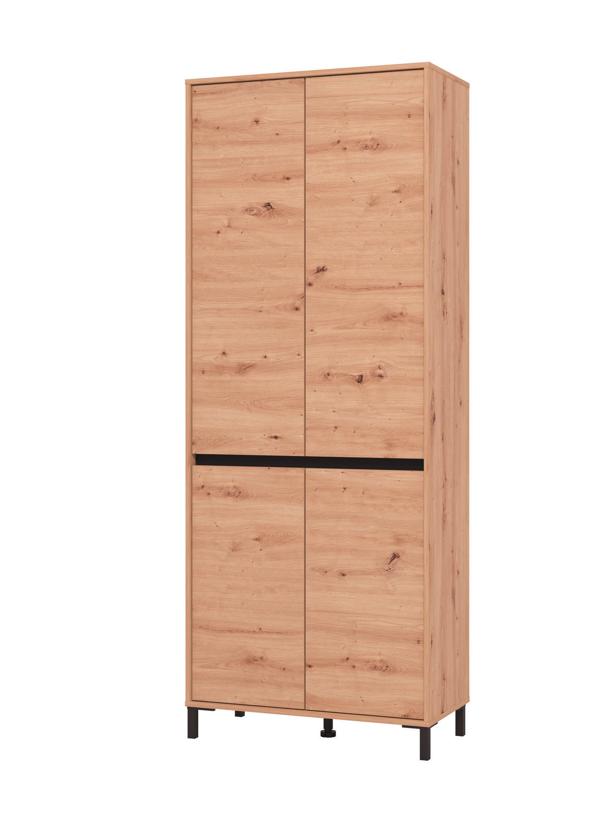 CIPŐSSZEKRÉNY 80/205,5/40 cm  - fekete/Artisan tölgy, Basics, faalapú anyag (80/205,5/40cm) - Xora