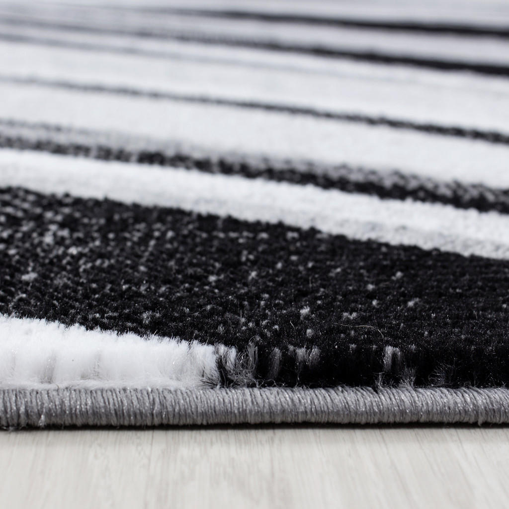 Thumbnail - Novel Webteppich Parma, Schwarz, Textil, Abstraktes, rechteckig, 160x230 cm, Oeko-Tex® Standard 100, für Fußbodenheizung...
