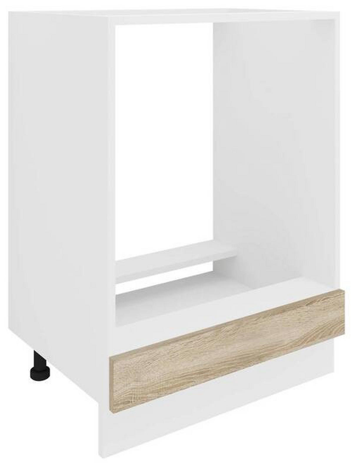 HERDUMBAUSCHRANK 60/82/46 cm  in Weiss, Sonoma Eiche  - Weiss/Sonoma Eiche, Konventionell, Holzwerkstoff (60/82/46cm) - MID.YOU