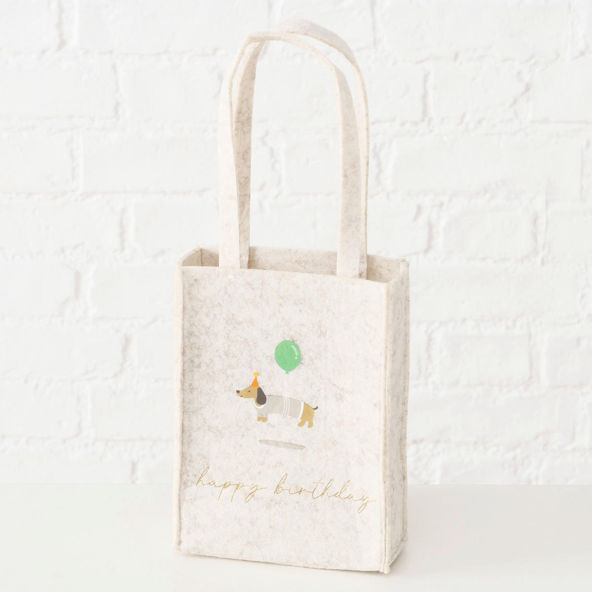 GESCHENKTASCHE  - Beige, KONVENTIONELL, Textil (15/6,5/20cm)