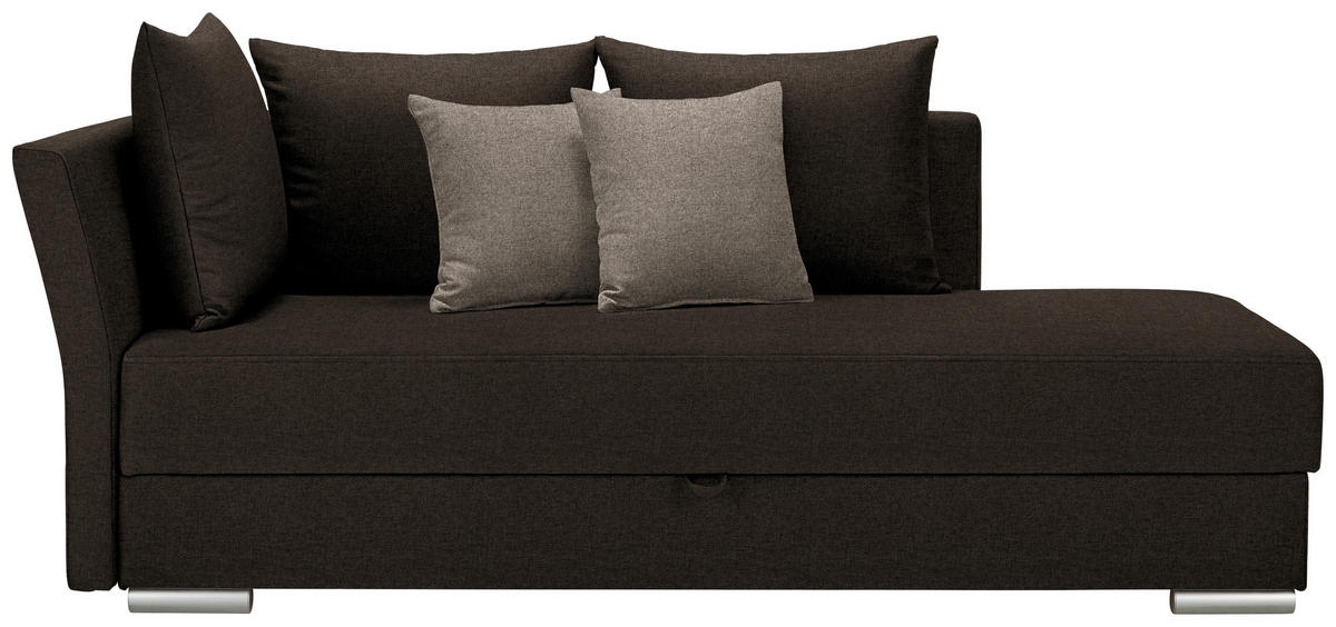 LIEGE Webstoff Dunkelbraun  - Chromfarben/Hellbraun, Design, Kunststoff/Textil (220/93/100cm) - Livetastic