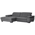 ECKSOFA in Webstoff Dunkelgrau  - Dunkelgrau/Schwarz, Design, Textil/Metall (180/265cm) - Carryhome