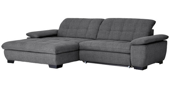 ECKSOFA in Webstoff Dunkelgrau  - Dunkelgrau/Schwarz, Design, Textil/Metall (180/265cm) - Carryhome