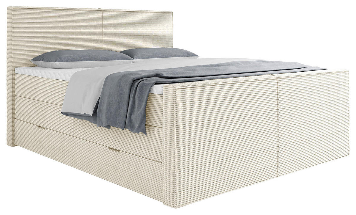 BOXSPRINGBETT 160/200 cm  in Beige  - Beige, MODERN, Textil (160/200cm) - Livetastic