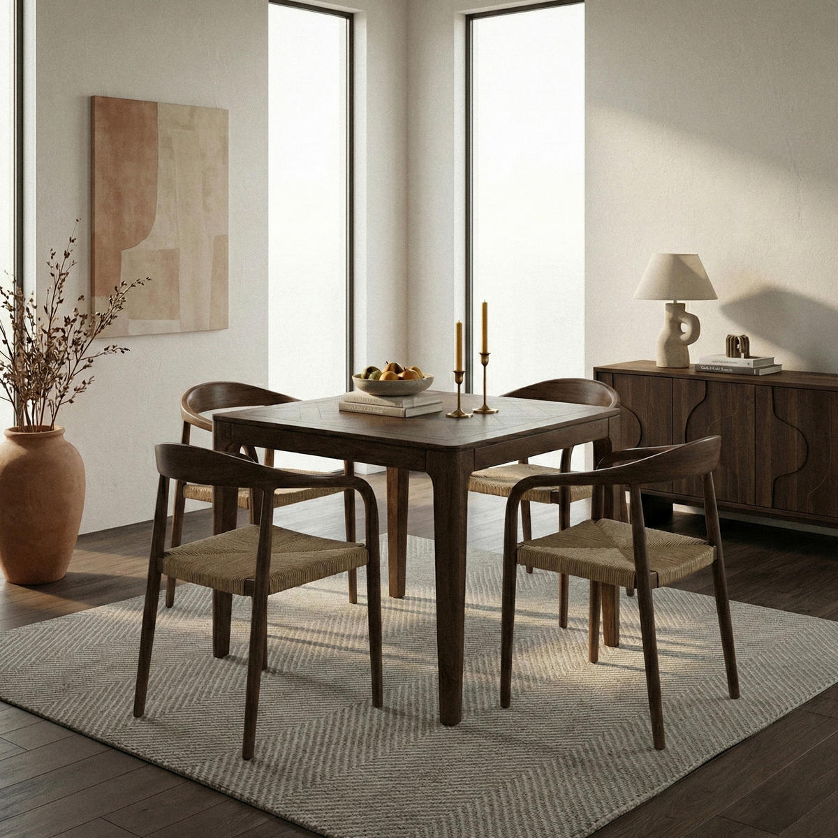 {iNAME,[]} 80/80/76 cm Echtholz  Holz quadratisch Braun  - Braun, Design, Holz (80/80/76cm) - Livetastic