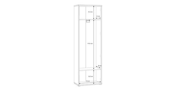 GARDEROBENSCHRANK  in 59,8/191,9/34,9 cm  - Sandfarben/Grau, MODERN, Holzwerkstoff/Kunststoff (59,8/191,9/34,9cm) - Carryhome