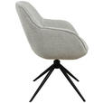 ARMLEHNSTUHL  in Eisen Leinenoptik  - Beige/Schwarz, Design, Textil/Metall (61/82/65cm) - Novel