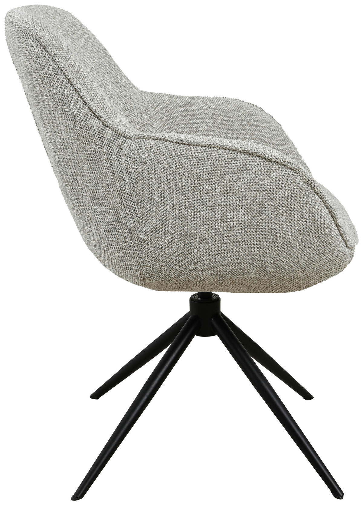 ARMLEHNSTUHL  in Eisen Leinenoptik  - Beige/Schwarz, Design, Textil/Metall (64/84/61cm) - Novel