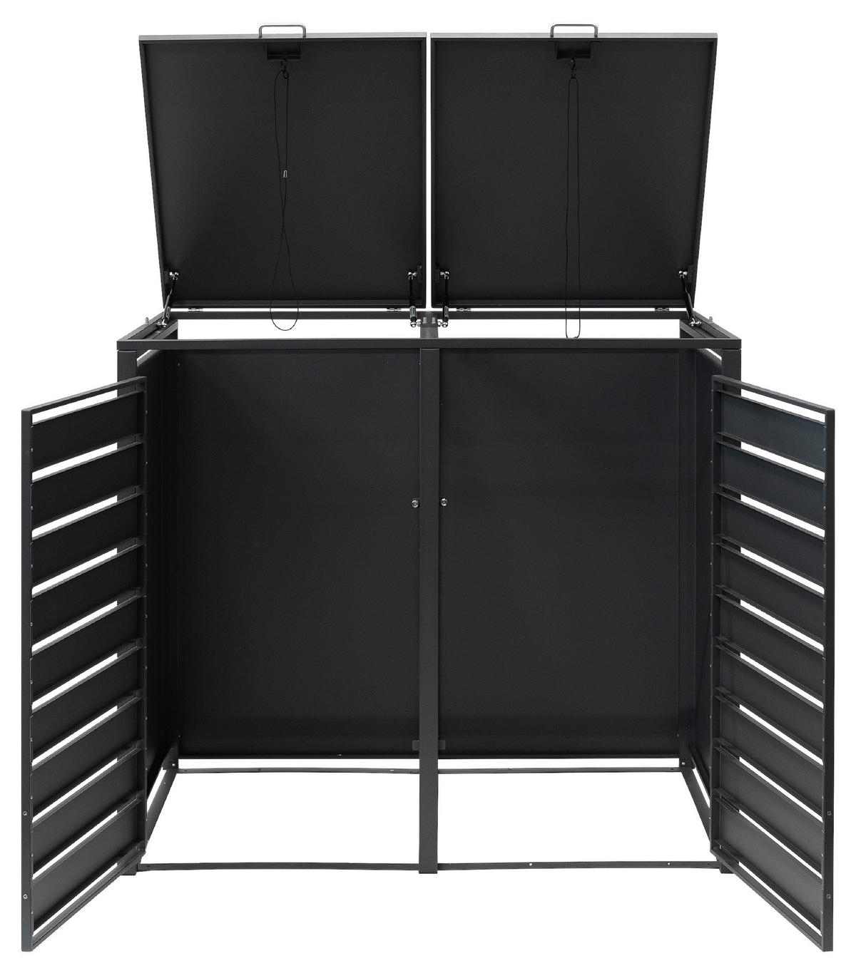 MÜLLTONNENBOX - Anthrazit/Naturfarben, Basics, Metall (80/116/132cm) - Ambia Garden
