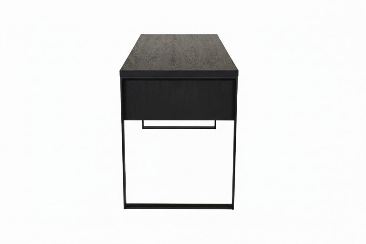 SCHREIBTISCH 150/120/76 cm Schwarz Stauraum, in verschiedenen Holz-Dekoren erhältlich  - Schwarz, Lifestyle, Holzwerkstoff/Metall (150/120/76cm)