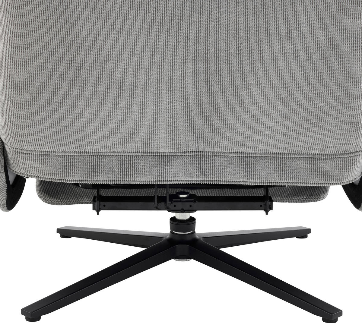 RELAXSESSEL Webstoff Relaxfunktion, Fußteilverstellung    - Schwarz/Grau, Design, Textil/Metall (68/113/84cm) - Livetastic