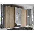 SCHWEBETÜRENSCHRANK 249/222/68 cm 3-türig Sonoma Eiche  - Alufarben/Sonoma Eiche, Design, Glas/Holzwerkstoff (249/222/68cm) - Moderano