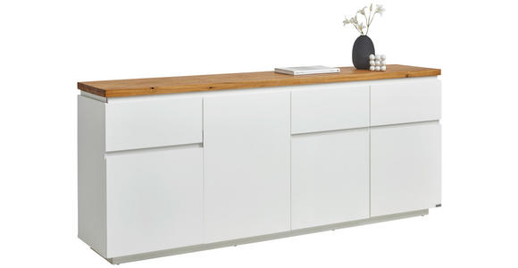 SIDEBOARD 195/82/42 cm in Weiß, Eichefarben - Eichefarben/Weiß, KONVENTIONELL, Holz/Holzwerkstoff (195/82/42cm) - Novel