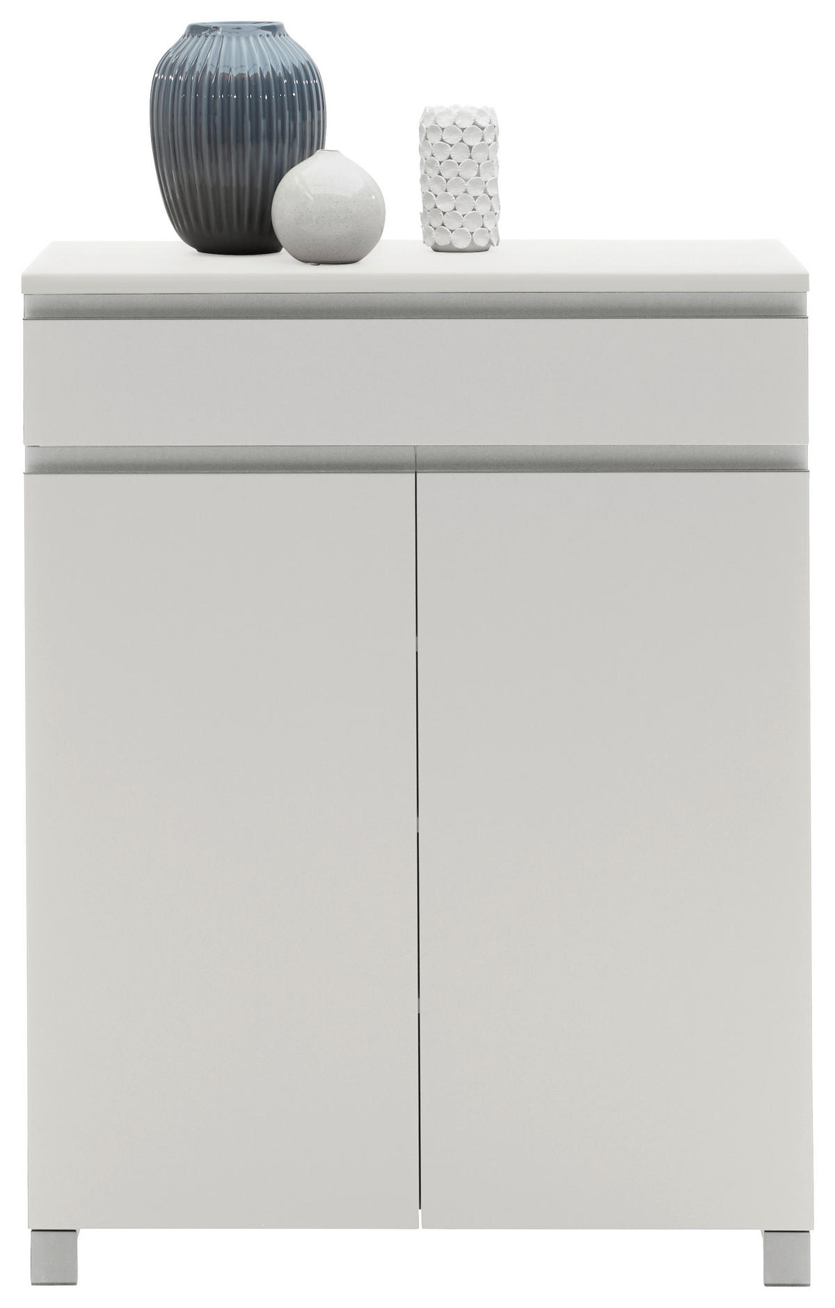 GARDEROBE 5-teilig  in 180/193/40 cm  - Weiss/Silberfarben, Design, Holzwerkstoff/Metall (180/193/40cm)
