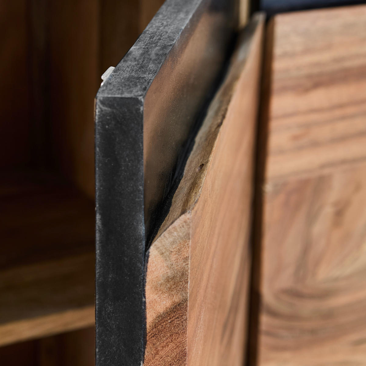 SIDEBOARD  168/76/61 cm  - Schwarz/Naturfarben, Design, Holz/Metall (168/76/61cm) - Livetastic