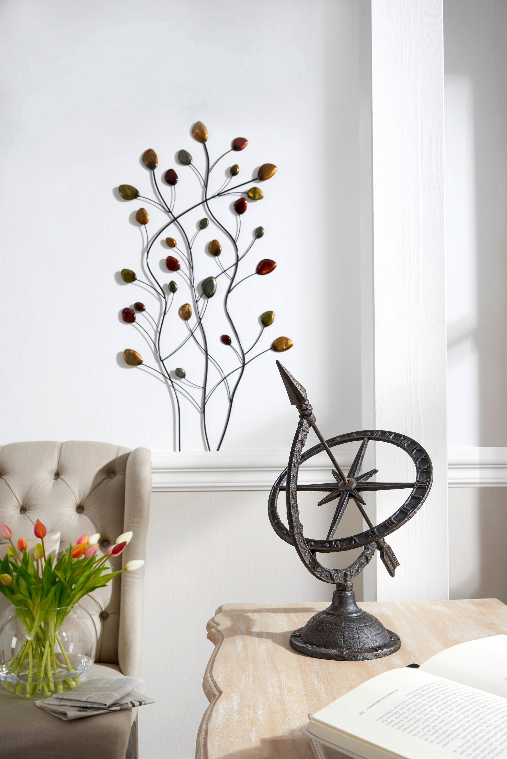 ZIDNA DEKORACIJA 54/100,5 cm - zelena/žuta, Trend, metal (54/100,5cm) - Ambia Home