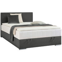 BOX KREVET BEZ OPRUGA 90/200 cm     tamnosiva  - tamnosiva/boja hroma, Konvencionalno, tekstil/plastika (90/200cm) - Carryhome