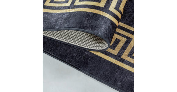 FLACHWEBETEPPICH 120/170 cm Fiesta Schwarz, Goldfarben - Goldfarben/Schwarz, Design, Leder/Textil (120/170cm) - Novel