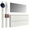 GARDEROBE 4-teilig  in 170/185/33 cm  - Weiss, Design, Glas/Holzwerkstoff (170/185/33cm) - Moderano