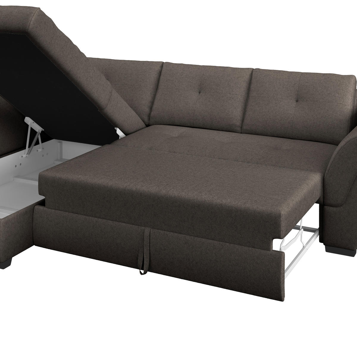 HÖRNSOFFA i vävt tyg brun  - brun, Design (187/278cm) - Livetastic