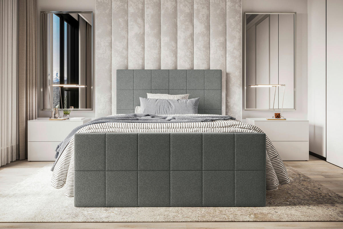 BOXBETT 120/200 cm  in Grau  - Grau, KONVENTIONELL, Kunststoff/Textil (120/200cm) - Boxxx