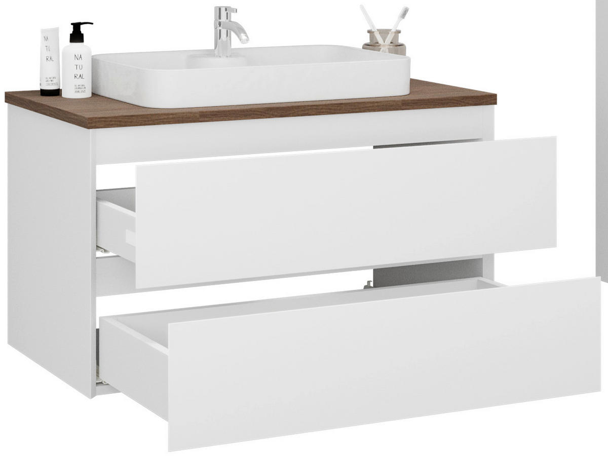 ELEMENT S UMIVAONIKOM  bijela  - bijela, Moderno, drvni materijal/keramika (90/60/48cm)