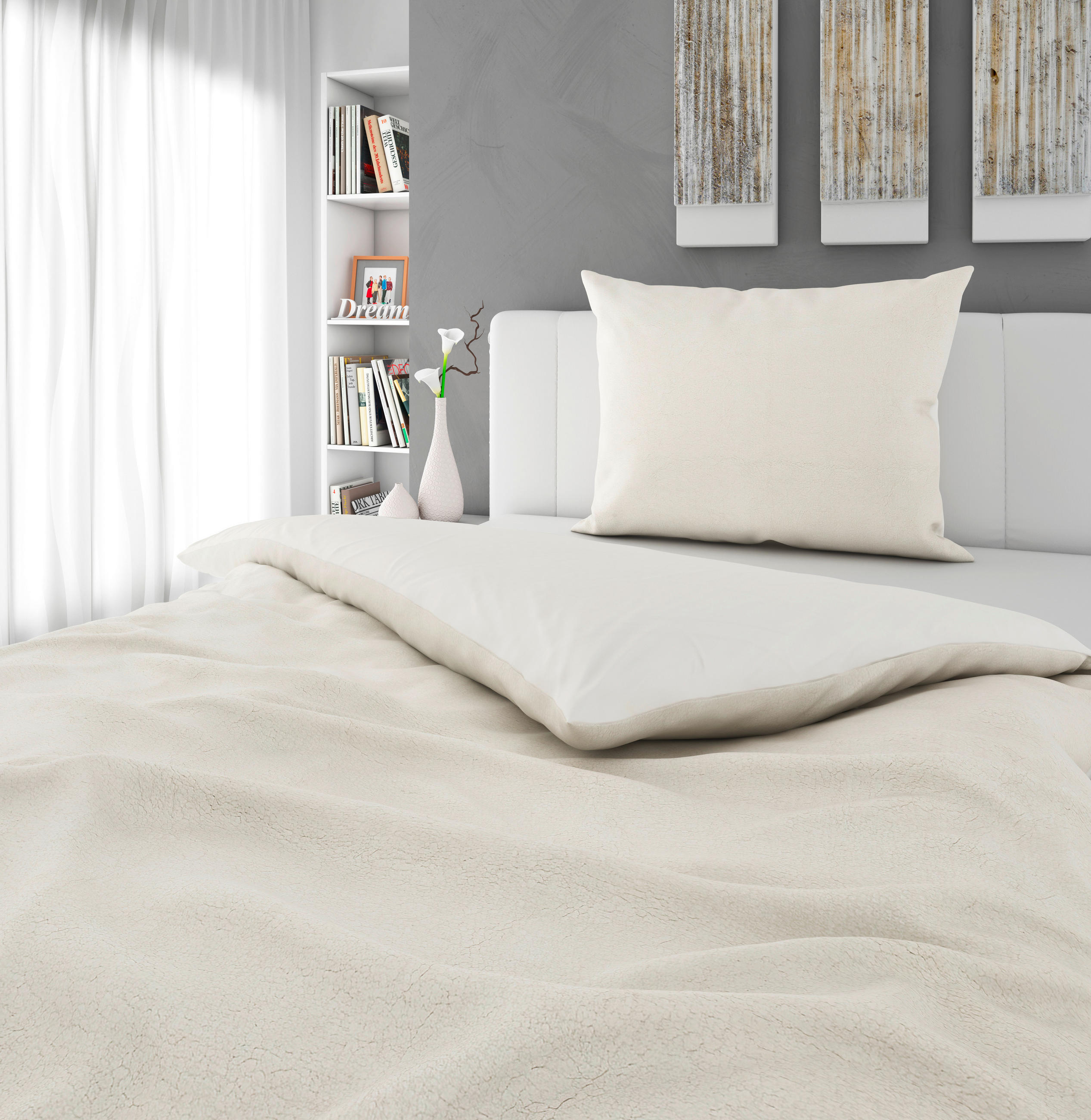 POVLEČENÍ - krémová, Basics, textil (140/200cm) - Novel