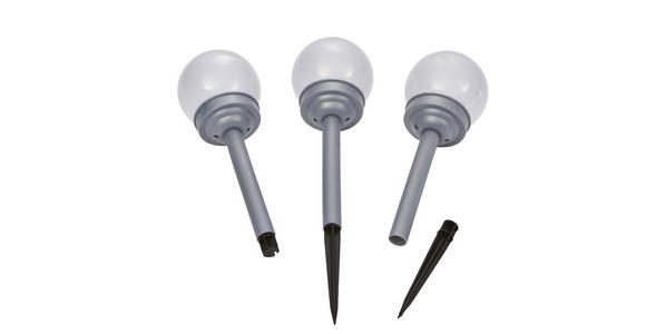 3 er Set Solarleuchte - Silberfarben/Weiß, Design, Kunststoff (10/39cm) - Boxxx