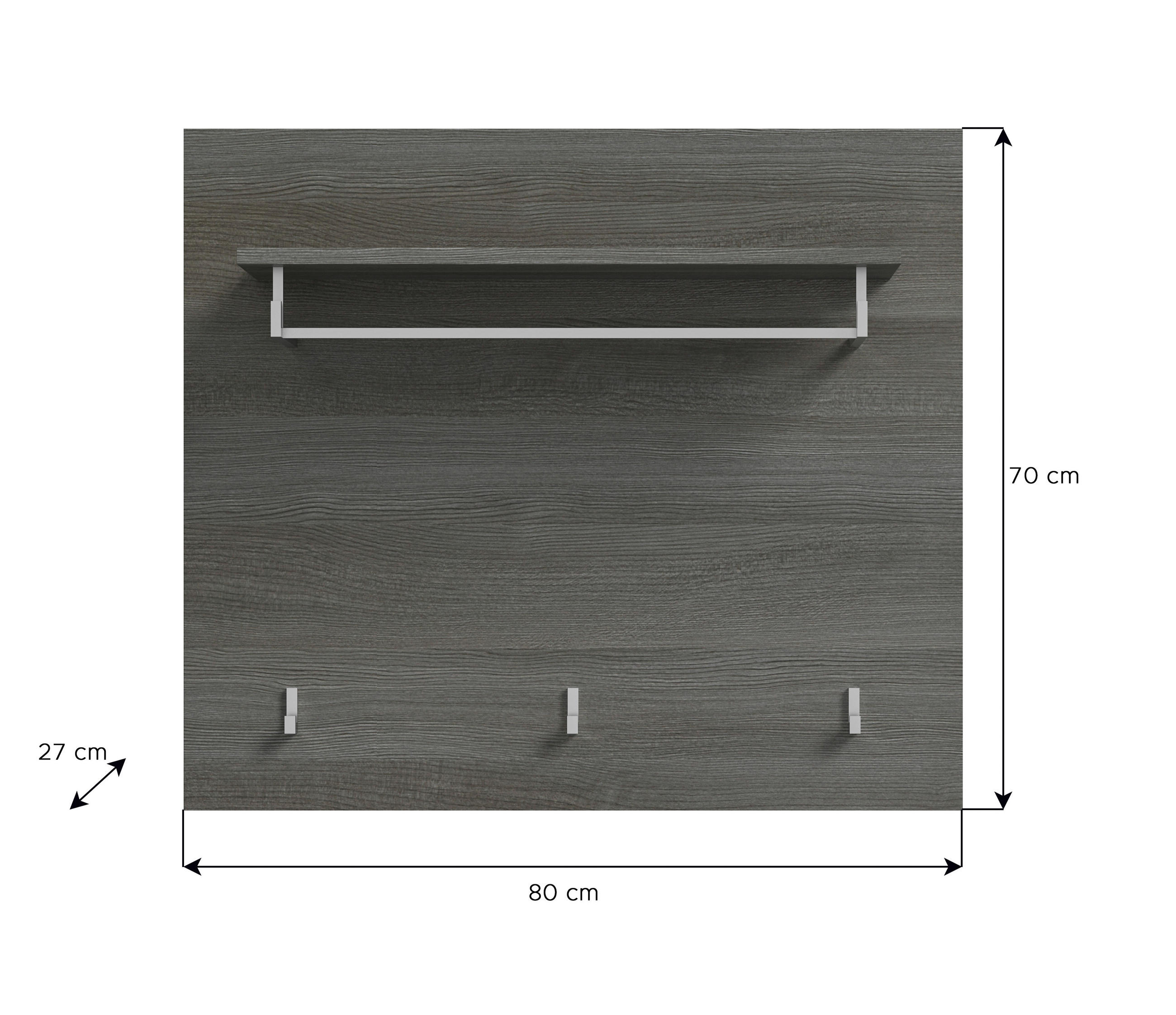 HALLPANEL 80/70/27 cm vit högglans 70/80/27 cm
