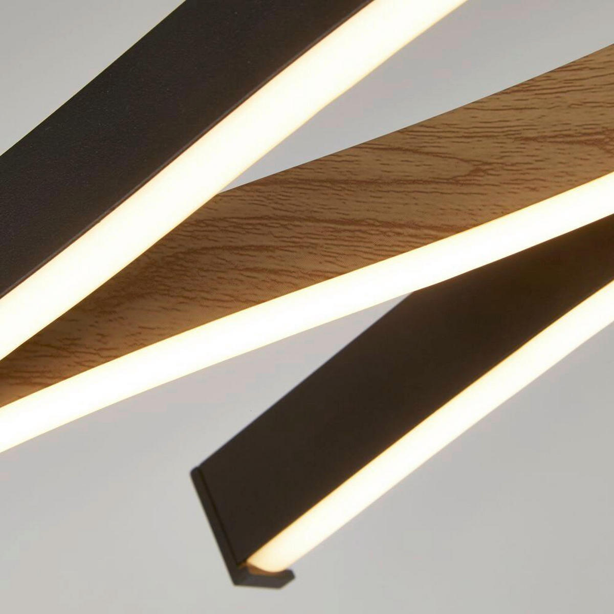 VISEČA LED-SVETILKA  Bloom Swirl /887 lm/3000 K// - črna/naravne barve, Natur, kovina (108/15/150cm)